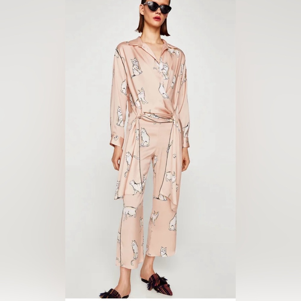 ZARA Cat Print Silky Set – VIRAL Collector’s Two-Piece
